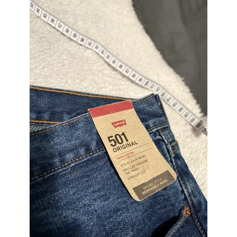 New Levi's 501 Original Straight Button Fly Blue Denim Jeans 48x29 B&T NWT Pants